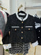 Color Contrast Crop Tweed Jacket